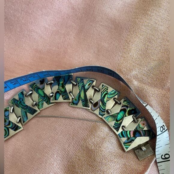 Sterling Silver and Abalone Bracelet Taxco Mexico - Picture 2 of 9